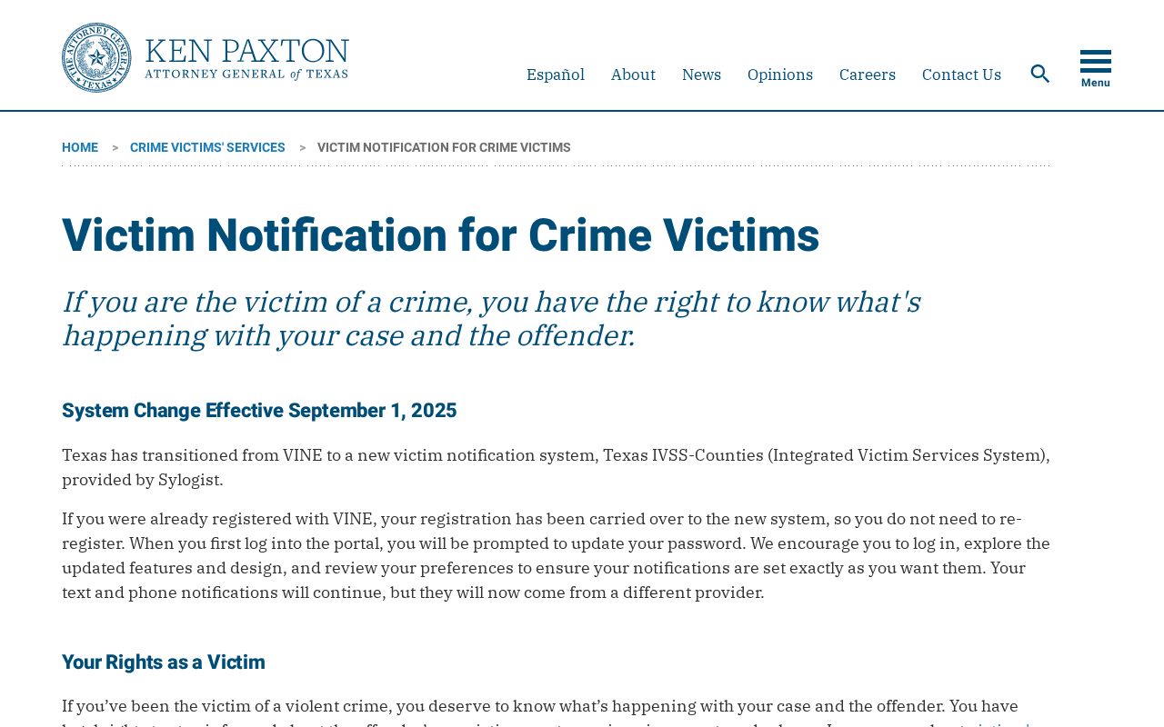 Texas Attorney General VINE to IVSS transition guidance